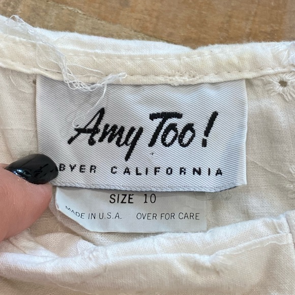 Amy Too! Girls eyelet off the shoulder puffer flower girl wedding dress - Picture 10 of 11